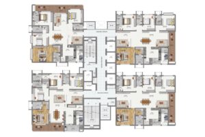 Floor plan layout for Towers 3 to 5 at the CINQ by Raghava residential project.